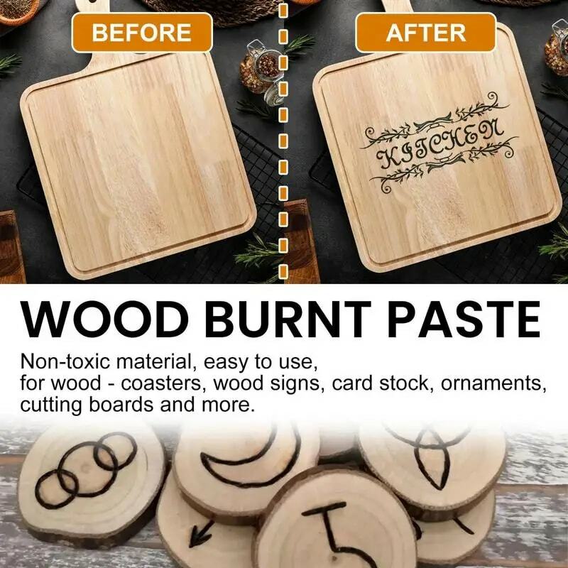 Gel para quemar madera, Gel para quemar madera, fácil de aplicar, pasta de combustión artesanal, accesorios de pirograbado DIY multifuncionales