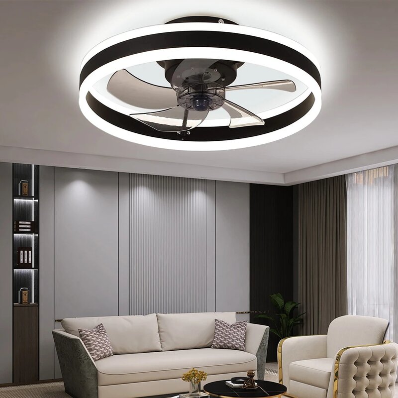 Modern LED Ceiling Fan Lights Timing Electric Fan Bedroom Decor Ventilator Hanging Lamps for Ceiling Modern Home Decoration