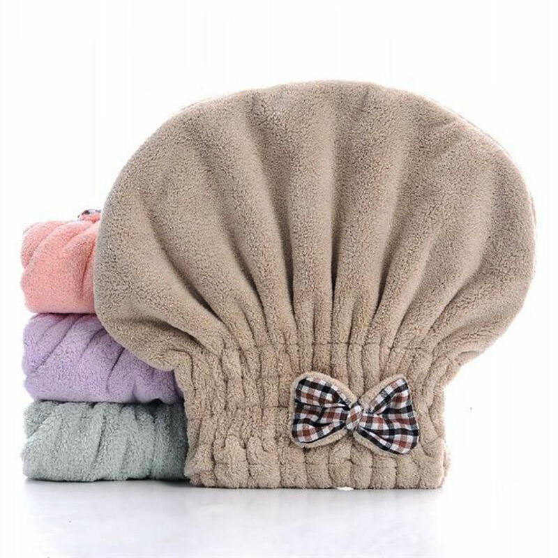 Shower Cap Bow Microfibre Strong Water Absorbent Solid Bathroom Towel Quick Dry Make Up Soft Comfortable Thicken Hair Bonnet