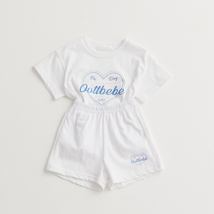 Summer New Children Short Sleeve Casual Set Baby Boy Girl Heart Letter Print T Shirt + Shorts 2pcs Suit Kids Cotton Thin Outfits