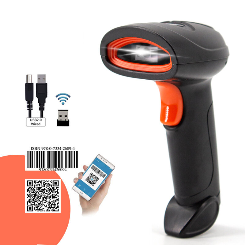 Handheld Wireless Barcode Scanner Tragbare Wired 1D 2D QR Code PDF417 Reader für Einzelhandel Shop Logistik Lager