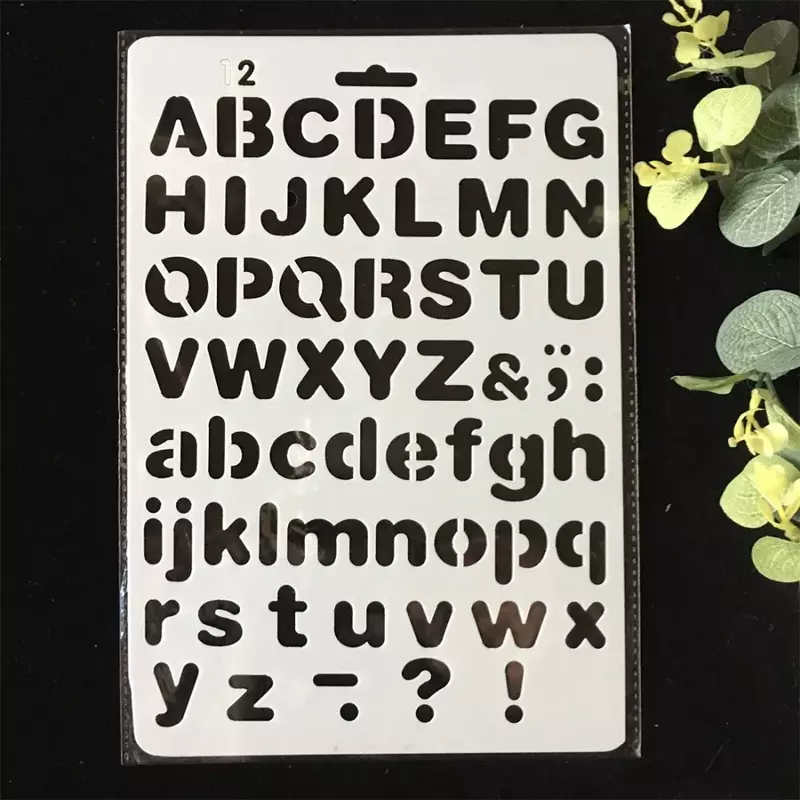 5 Teile/paket 27cm Alphabet Buchstaben 0-9 DIY Schichtung Schablonen Wand Malerei Sammelalbum Färbung Präge Album Dekorative Vorlage