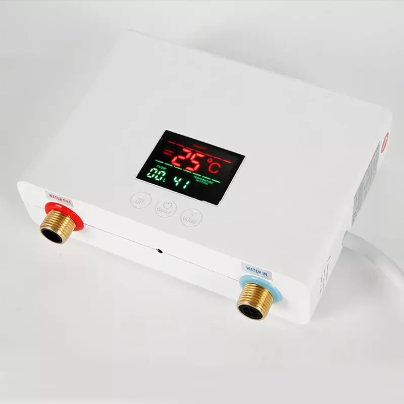 Calentador de agua instantáneo de 3kW, Mini calentador eléctrico de agua sin tanque, montado en la pared con pantalla LED, Control remoto para cocina y baño