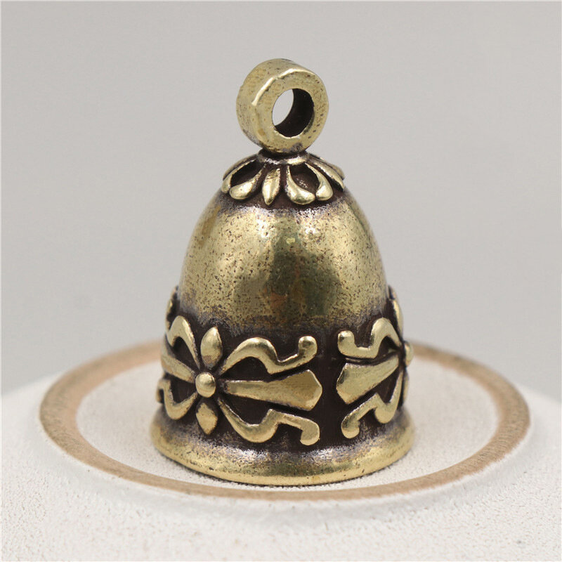 Gantungan kunci kuningan Vintage, liontin bel bel gemerincing kuningan untuk hadiah dekorasi ornamen gantung