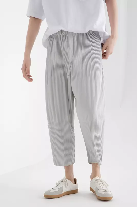 Брюки-султанки Miyake мужские Плиссированные, свободные дышащие штаны в японском стиле, винтажная одежда с низким шаговым швом