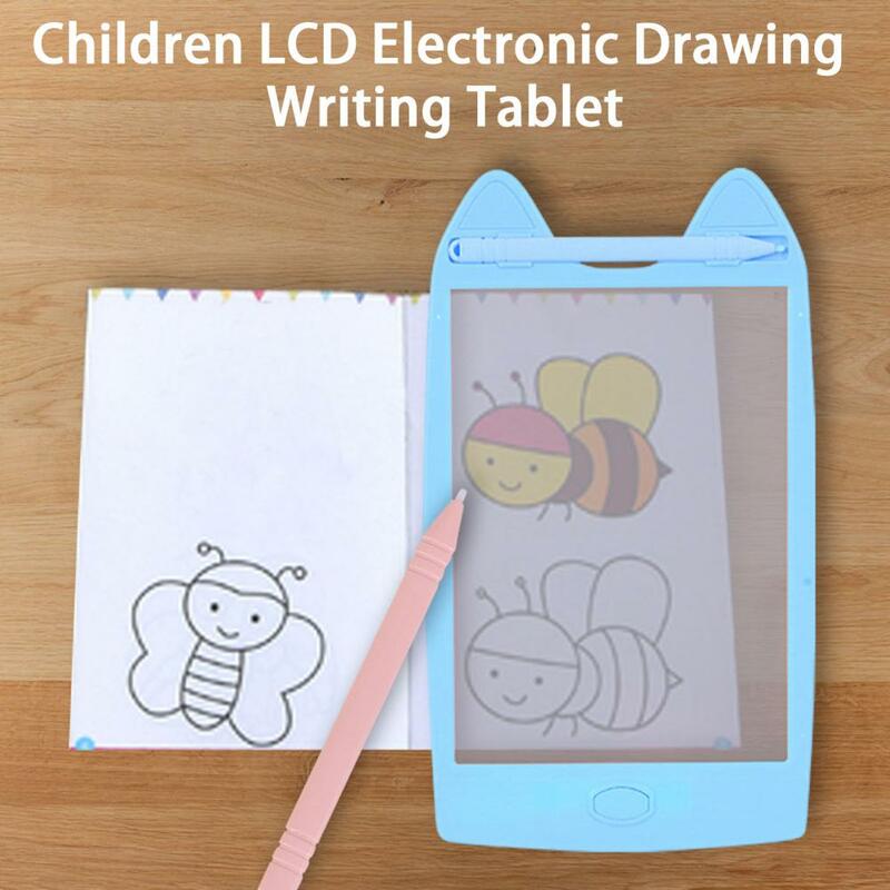 Tablet de escrita LCD a pilhas, Placa De Graffiti Eletrônico Transparente, Prancheta útil dos desenhos animados