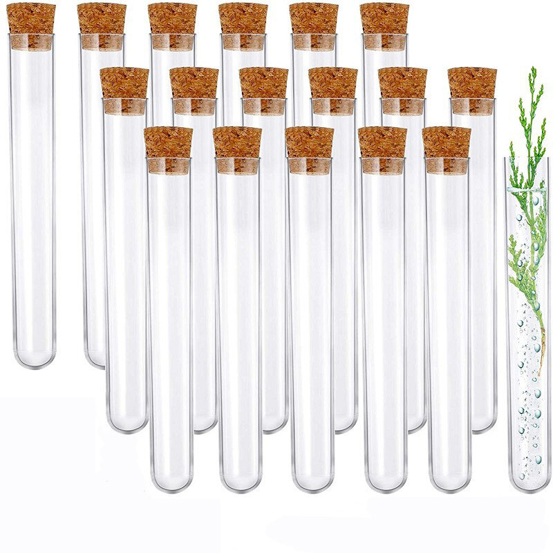 10 Pieces of Plastic Laboratory Test Tube 12x100 Mm Transparent Test Tube with Cap School Laboratory Supplies Accessories