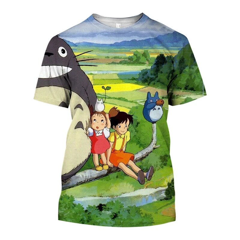 Summer children's cartoon animation T-shirt Tmall 3D printing short-sleeved street casual children's round neck casual T-shirt