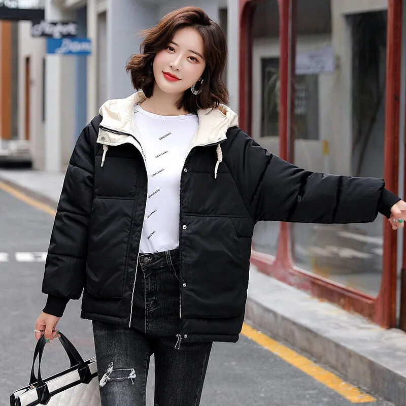 Cotton-Padded Jacket Female 2023 New Korean Student Tide Ins Winter Women's Coat Padded Down Cotton Jacket Large Size Outerwear