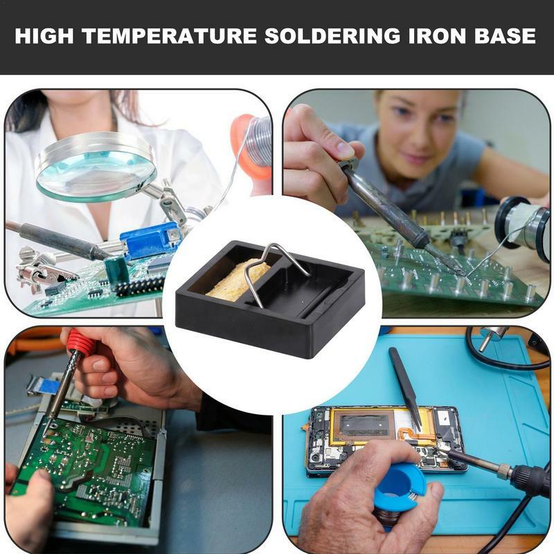 Solder besi, pendukung tipe-g pembersih ujung spons kaca berwarna besi tahan suhu tinggi untuk perbaikan peralatan