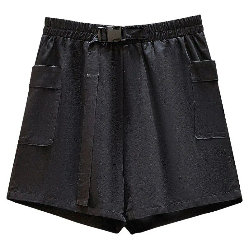 X2065 pantaloncini estivi di grandi dimensioni per donna pantaloncini Casual da donna in vita con fibbia in vita elastica in cotone