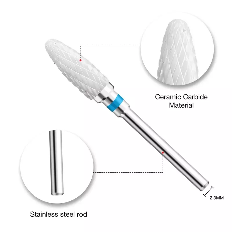 Ceramic Carbide Nail Drill Bit Rotate Burr Milling Nail Cutter Bits Electric Drill Machine For Manicure Pedicure Tools