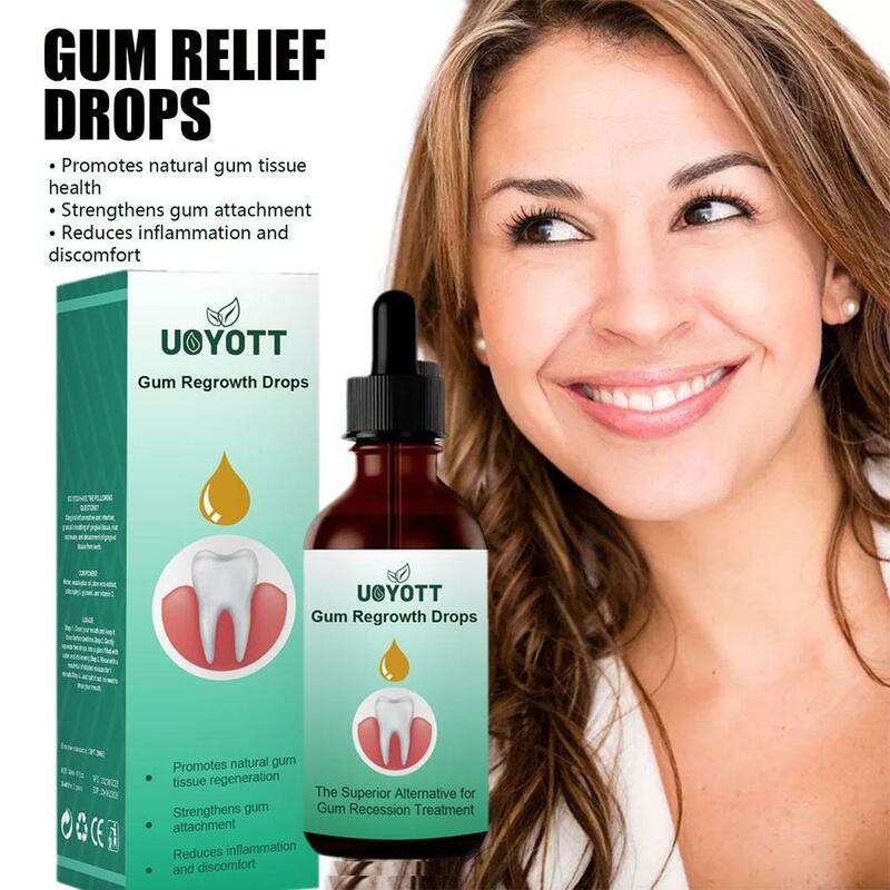 UOYOTT Gum Repair Drops, Limpe o branqueamento dos dentes, Remover gotas, Dentes maculares cuidados de saúde, 30ml Gum Soothe F7H1