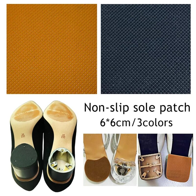 Lembar pengganti Sol karet 6x6cm untuk perbaikan sepatu sandal hak tinggi sol luar pelindung sol sepatu antiselip