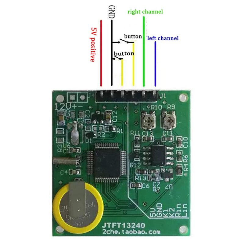 Analizzatore di visualizzazione dello spettro musicale amplificatore di potenza LCD MP3 da 1.3 pollici indicatore di livello Audio modulo misuratore VU bilanciato del ritmo