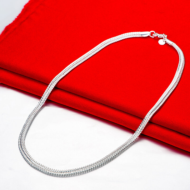 JewelryTop Fine 925 Sterling Silver Snake Style collana a catena per donna uomo gioielli Designer regali di fidanzamento di nozze 50-60cm