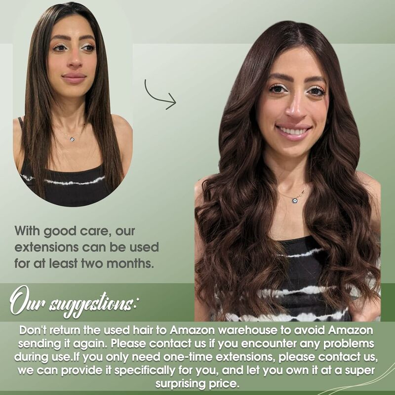 Clipe reto na extensão do cabelo para mulheres, cabelo humano, Ins, sem costura, pele dupla, trama, extensões de cabelo, marrom médio, #4