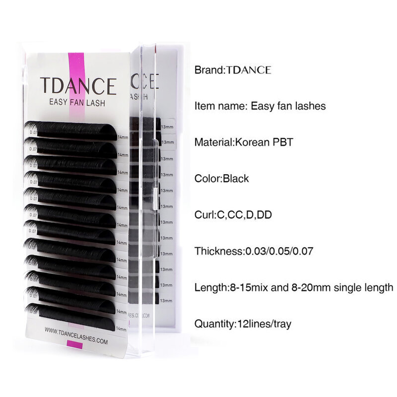 TDANCE Easy  fanning Fast Fan Blooming   Eyelash Extensions  Individual Lashes Automatic High Quality   Flowering Volume Eyelash
