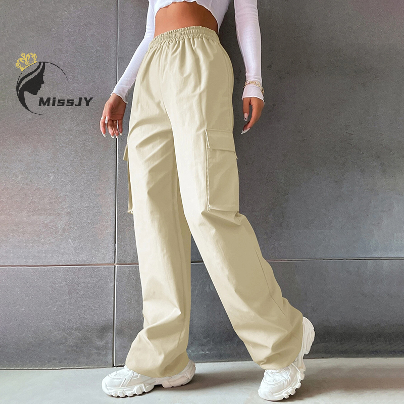 New Women Cargo Pants Street Wear Vintage Casual Hip Hop Wide Leg Joggers Baggy Sweatpants With Pockets Y2K