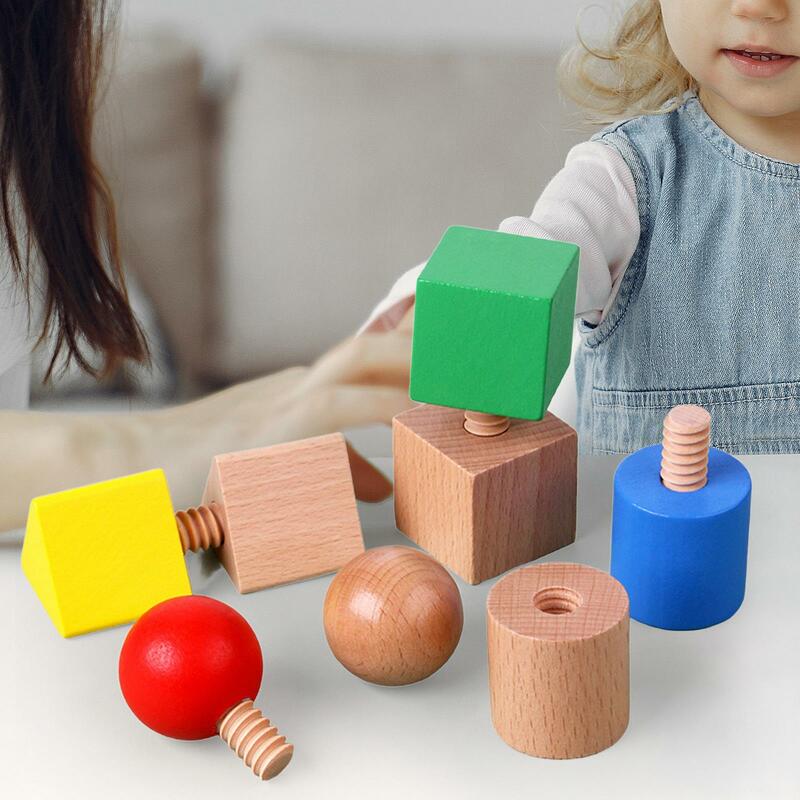 Blocos de Construção Montessori, Parafusos Porca, Apertando Parafuso, Brinquedos para 2, 3, 4, 5, 8Pcs