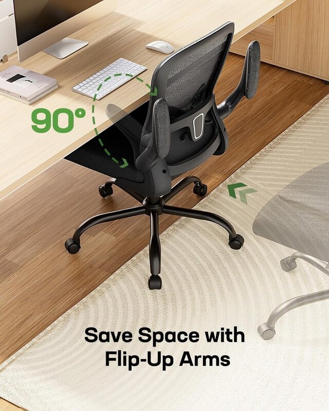 Sedia da ufficio Marsail sedia da scrivania ergonomica: sedia da ufficio con schienale in rete con supporto lombare regolabile, sedia da scrivania per Computer