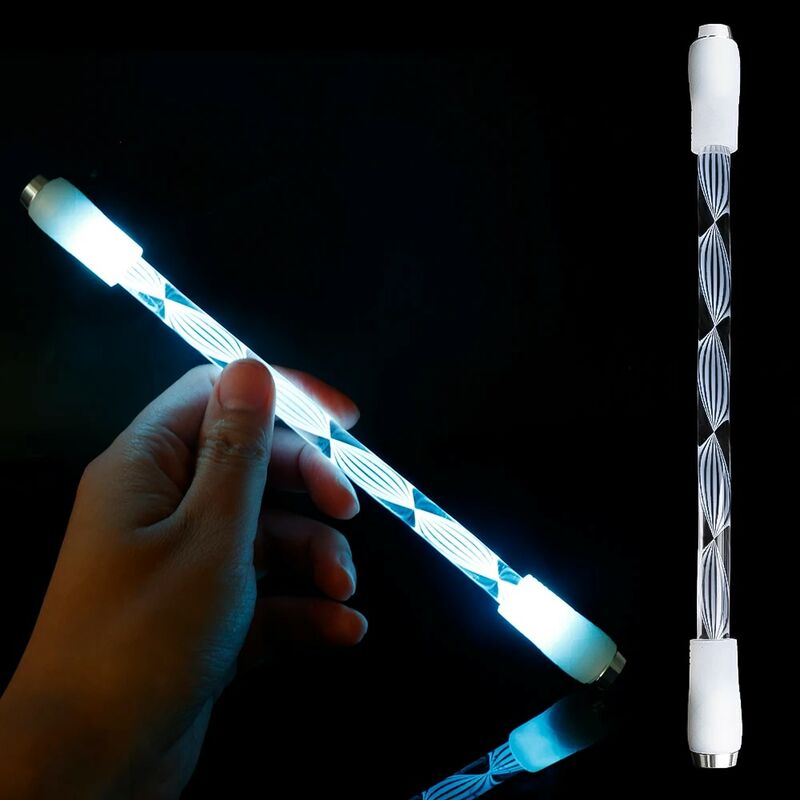 Spinner Shoous en acrylique avec lumière LED, stylos rotatifs, stylo tournant, cadeau étudiant, libération de la pression