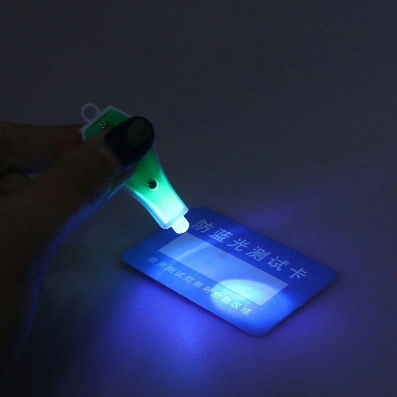 2 pz/set Professional Anti-Blue Light Test Detection Card Blue Light Generator Card Glasses Lens Test Pen Card Set