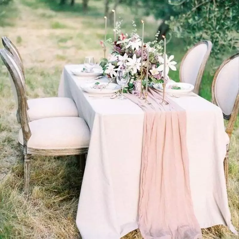 Mantel de poliéster impermeable antiarañazos, tela lavable decorativa, cubierta de mesa blanca, comedor en casa, fiesta de Buffet