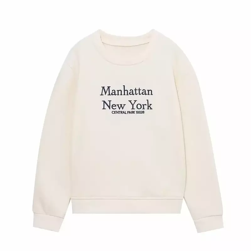 Women 2023 New Fashion embroidery Sweatshirts Vintage O Neck Long Sleeve Female Pullovers Chic Tops