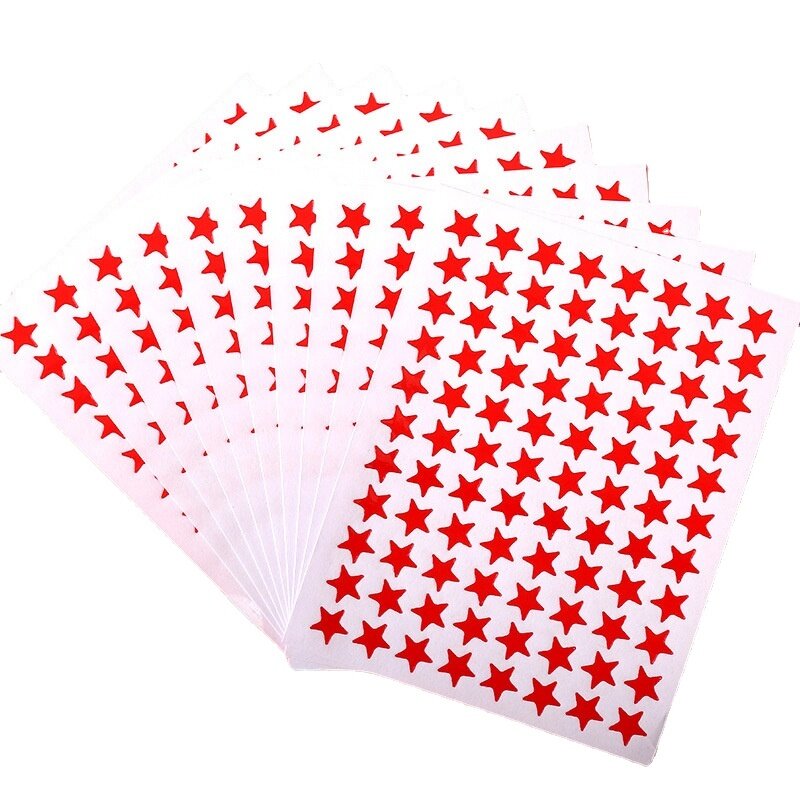 10Sheets/pack Stationery Stickers Self-Adhesive Stars Stickers for Paper Books Page Decor Sticker Label for Rewarding Students