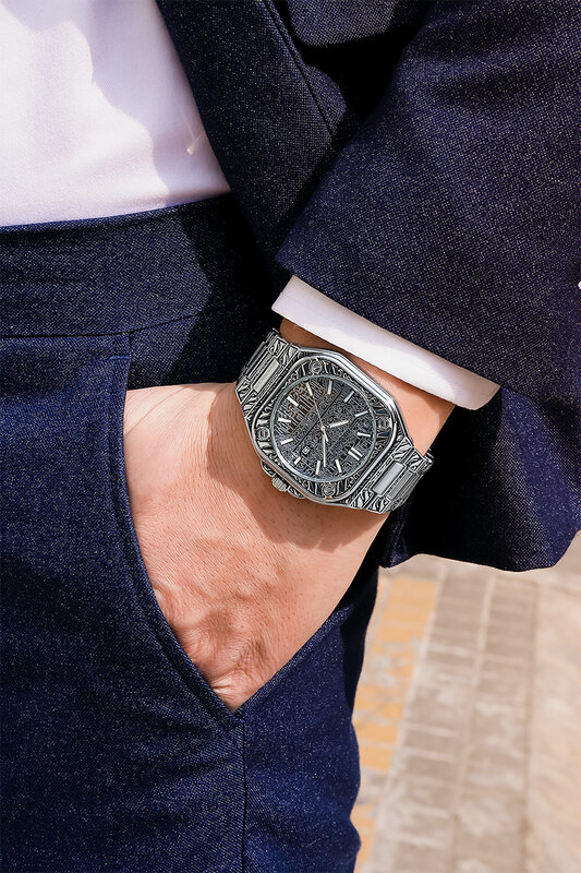 Часы наручные мужские кварцевые с хронографом, брендовые Роскошные водонепроницаемые классические, из нержавеющей стали