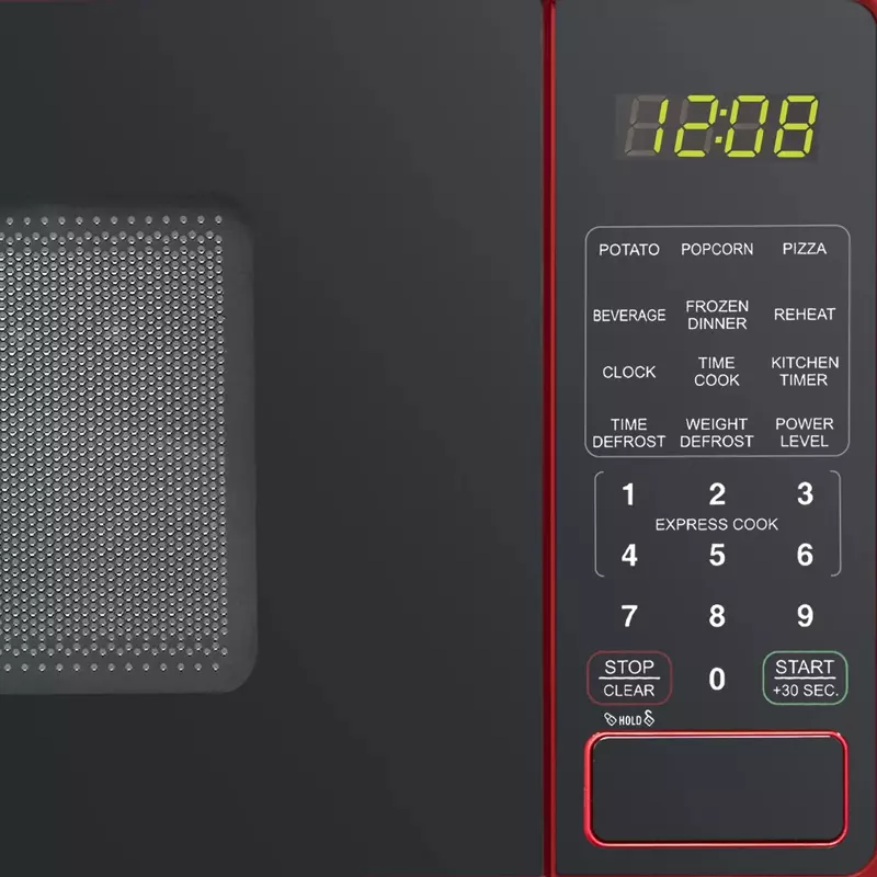 0.7 c. ft. Kuchenka mikrofalowa na blacie, 700 watów, czerwona urządzenia kuchenne. USA.NEW