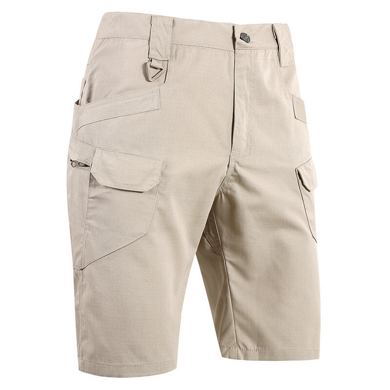 Celana pendek taktis militer pria, celana kargo anti aus tahan air luar ruangan menyerap keringat bernapas pantai musim panas