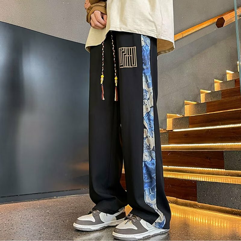 Y2k Casual Grey Jogging Pants Overalls Spring Loose Gray Baggy Pants Trousers For Men's Pants Hip Hop Streetwear Casual Sports