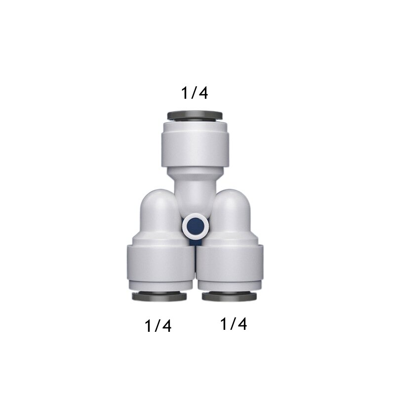 Tee Type RO Water Fitting Male Female Thread Quick Connection 1/4 3/8 Hose PE Pipe Connector Water Filter Reverse Osmosis Parts