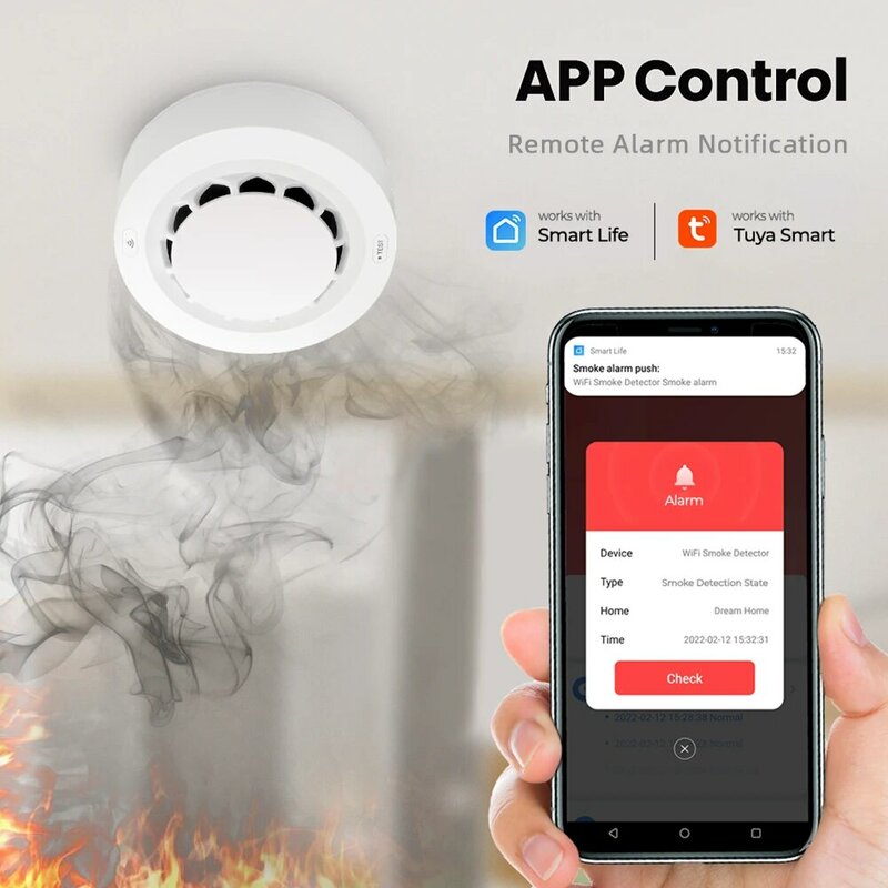 Onenuo Tuya Zigbee Rooksensor Brandalarm Detector Home Security Alarm Smoke Sensor Zou Moeten Werken Met Tuya Zigbee Hub