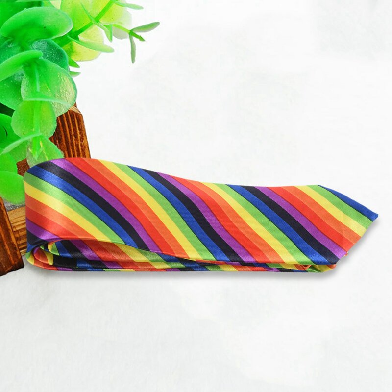 Men Fashion Casual Skinny Slim Narrow Tie Formal Wedding Party Necktie, 19 (Rainbow Color )