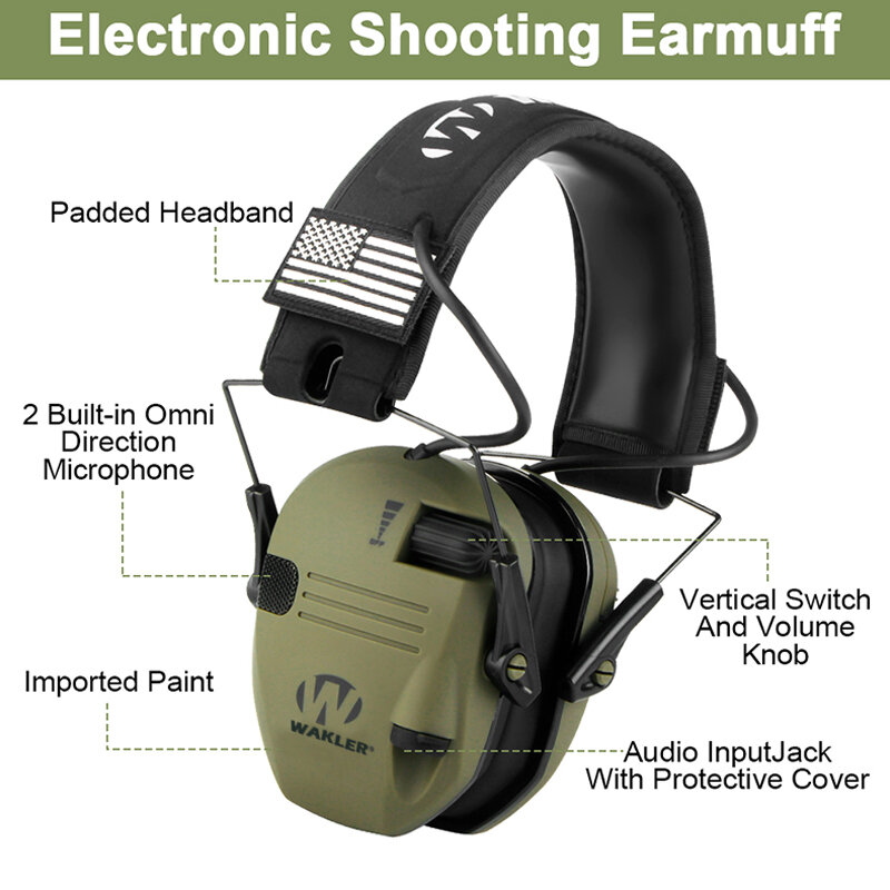 Earmuff Headphone aktif, untuk menembak pelindung pendengaran elektronik melindungi suara pengurangan kebisingan Headphone berburu aktif
