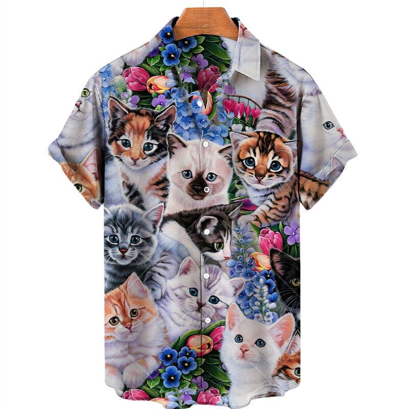 Unisex Anime Shirts 2022 Hawaiian Shirt Men Woemn Men's Clothing Cartoon Style 3d Print Shirts Summer Loose Short Sleeve Top 5xl