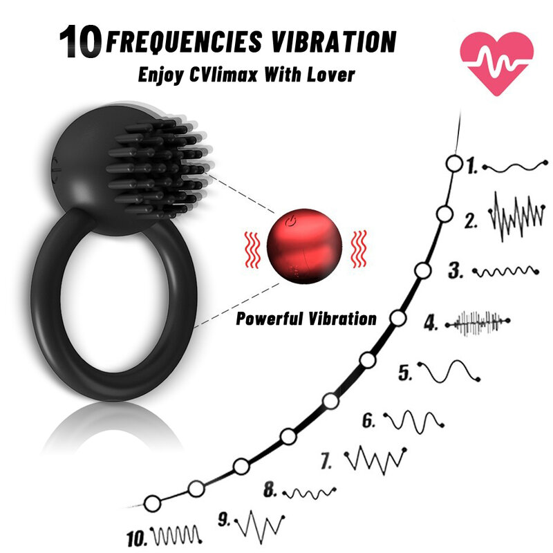 10 frequenz Silikon Penis Cock Ring Vibrator Penis Erektion Kristallpenisring Cockring Sex Spielzeug für Männer Verzögerung Ejakulation Sextoys