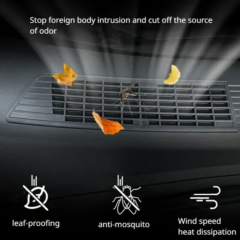 Cubierta de ventilación de flujo de aire a prueba de insectos, embellecedor de prevención antibloqueo, accesorios para Tesla Model 3 Highland 2024 Highland