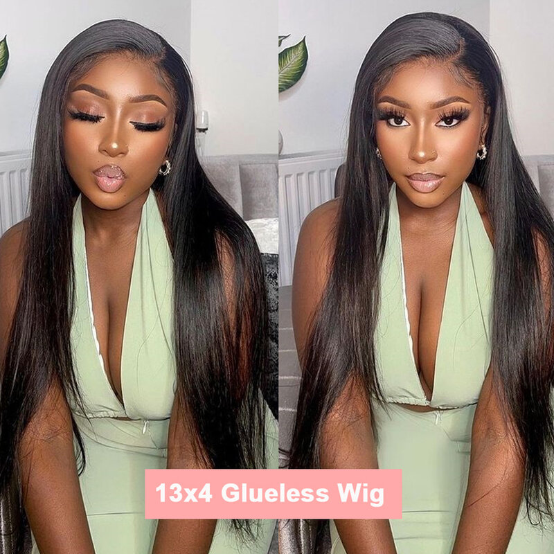 Straight Glueless Lace Frontal Wigs 13x4 HD Transparent Lace Frontal Human Wigs 7x5 Hd Lace Closure Wig Wear And Go Pre Plucked