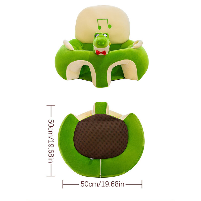 Baby Sitting Chair Cover Cute Animal Shaped Plush Sofa Case Infants Learning Support Seat Cushion (Only Chair Cover)