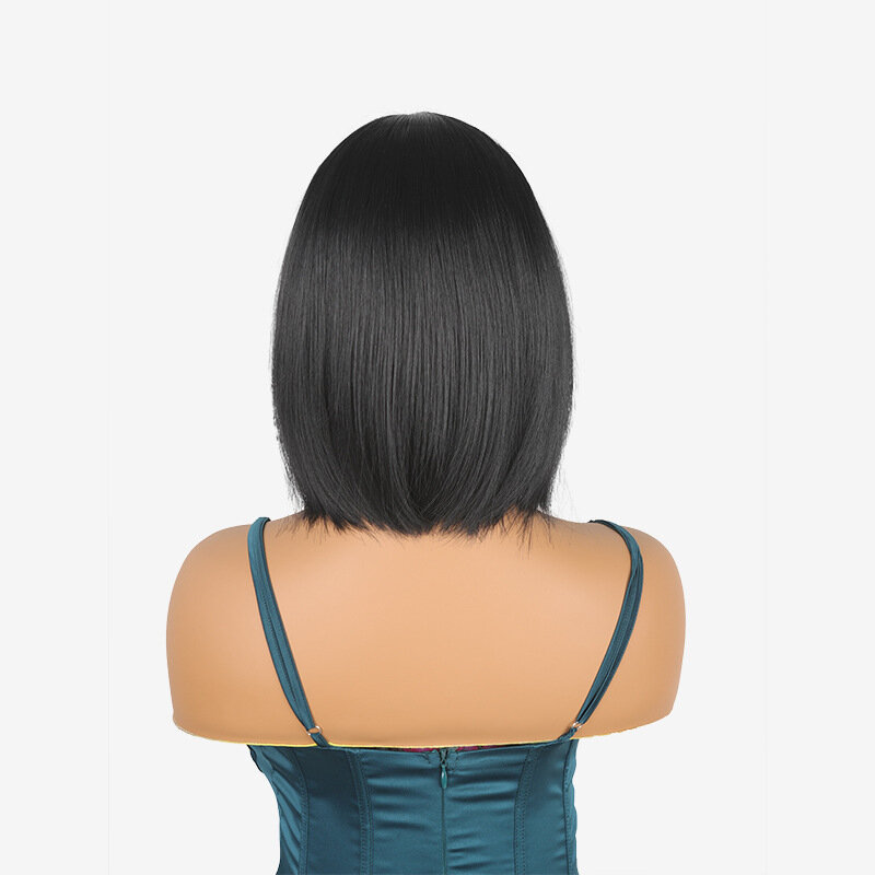 SNQP-Perruque Synthétique Courte Droite Noire de 36cm, Cheveux Naturels de ix, 03/Cosplay, Degré de Chaleur, Nouvelle Collection pour Femme