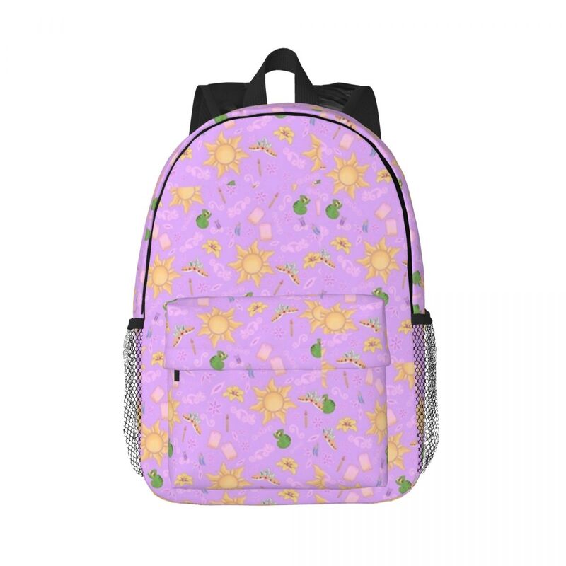 Mochilas Padrão Rapunzel para meninos e meninas, mochilas escolares, mochila de viagem, bolsa de ombro, grande capacidade, estudantes, moda
