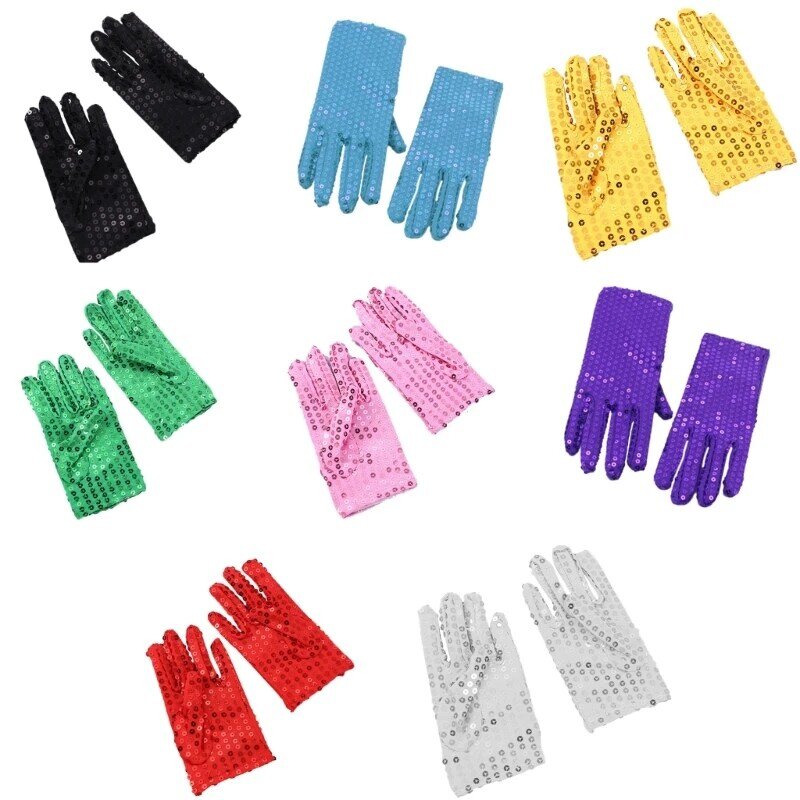 Kompetisi Tari Elastis Tunjukkan Sarung Tangan dengan Payet Sarung Tangan Tahan Sinar Anak Drop Shipping
