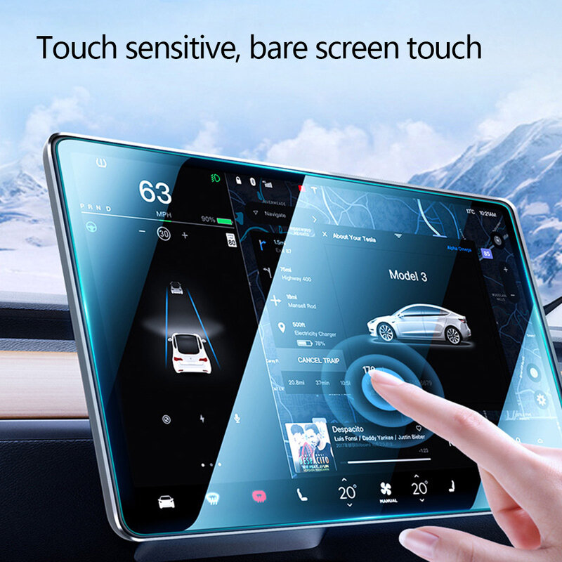 Center Control Screen Glass Film Tempered Glass Model 3 Y Touchscreen Screen Protector Film Car Accessories