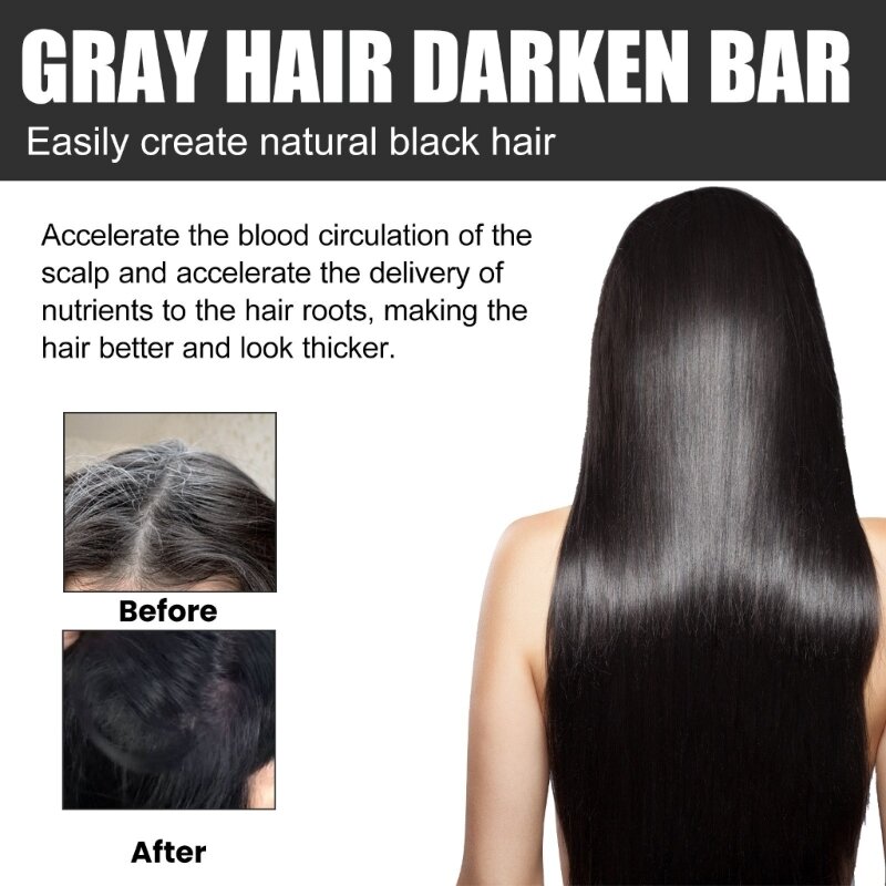 Reverse Hair Bar Shampoo Gone Soap Hair Darkening Shampoo Bar for Grey E74C
