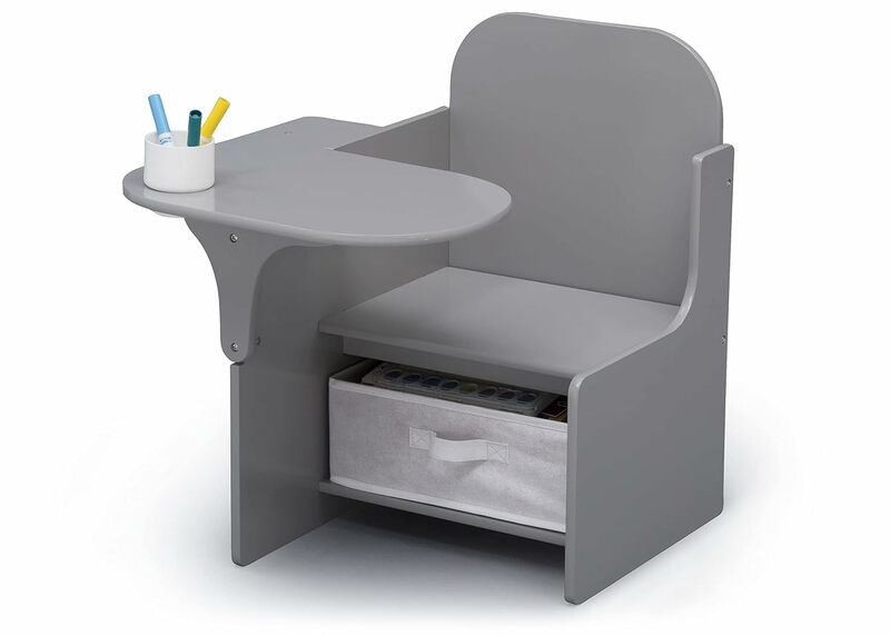 Krzesło biurko z kosz do przechowywania-Greenguard złoty certyfikat, Grey