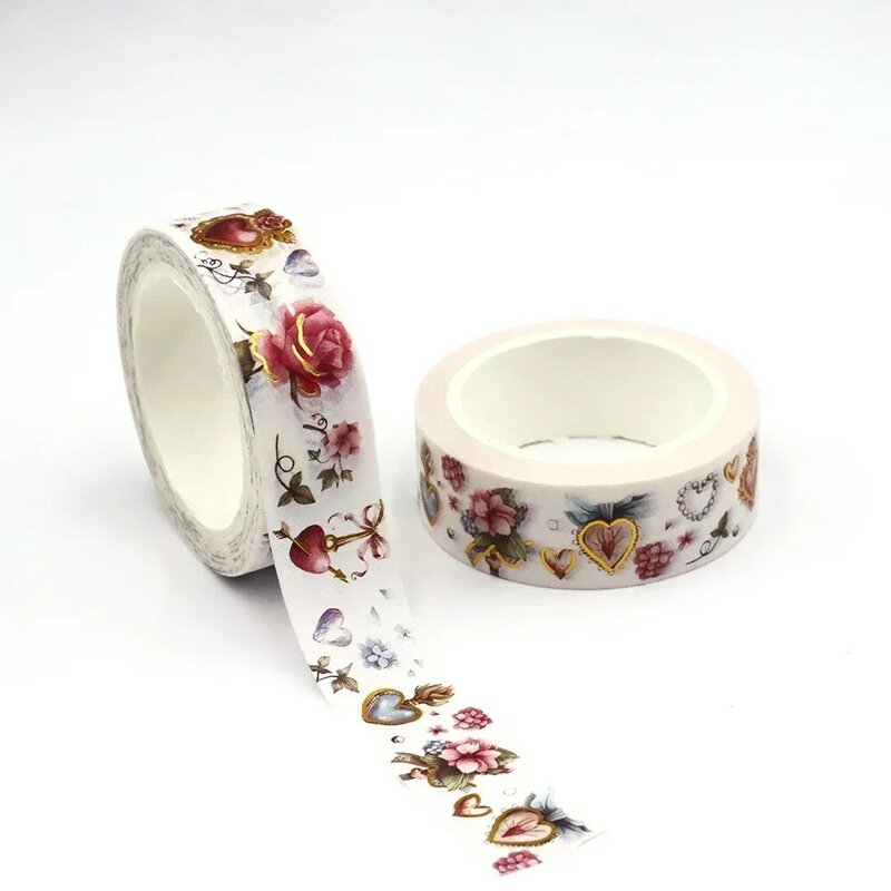 10pcs/lot 15mm x 10m Christmas Heart Floral Masking Adhesive Washi Tape office supplies stationary tape sticker
